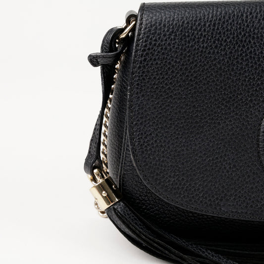 Gucci Soho Tassel Chain Crossbody Bag Black 156726885
