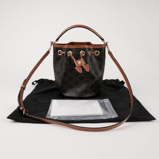 CELINE Canvas und Kalbsleder Tasche Tan 156935511 [P]