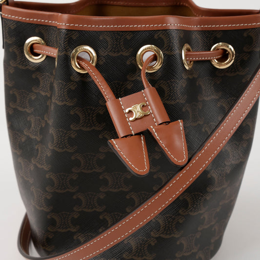 CELINE Canvas und Kalbsleder Tasche Tan 156935511 [P]