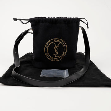Saint Laurent Logo Embroidered Crossbody Bag Black 156974022