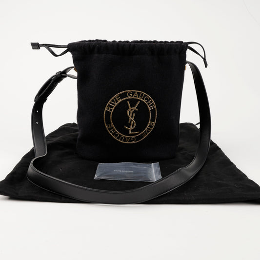 Saint Laurent Logo Embroidered Crossbody Bag Black 156974022