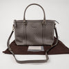 GUCCI グレー マイクロ シマ レザー トート&ショルダーバッグ 157010836 [P]