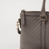 GUCCI グレー マイクロ シマ レザー トート&ショルダーバッグ 157010836 [P]