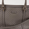 GUCCI グレー マイクロ シマ レザー トート&ショルダーバッグ 157010836 [P]