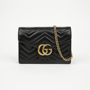 GUCCI マモント マトラッセ ミニ チェーンバッグ ブラック 157004097