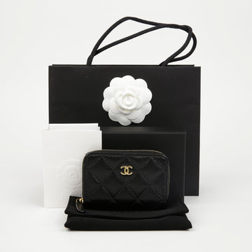 CHANEL クラシックキャビアジッパーコインパースゴールド 157161341