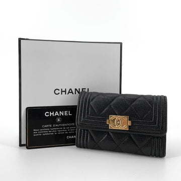 CHANEL Boy Gold-toned Flap Cardholder 157233903