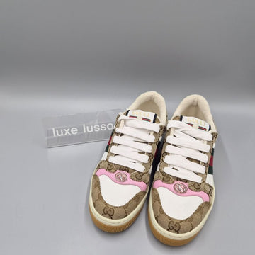 Gucci Screener Sneakers Beige Dark Brown 817276 157235254