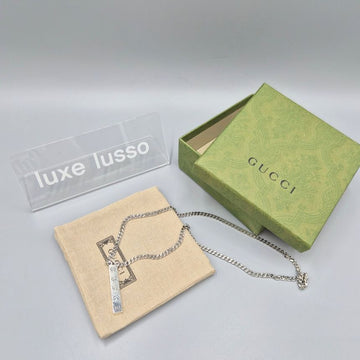 Gucci Ghost Bar Pendant Silver Necklace 455314 157235282