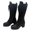 Miu Miu Chunky Platform Lace-Up Long Boots 38 Black 157265173 [P]