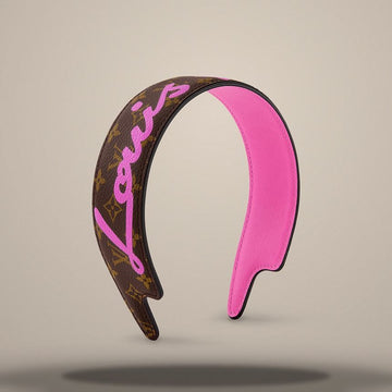 Louis Vuitton Script Headband Pink M5395A 157274012