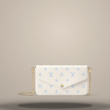 Louis Vuitton Pochette Felicie Monogram Milky White / Blue M28127 157284167