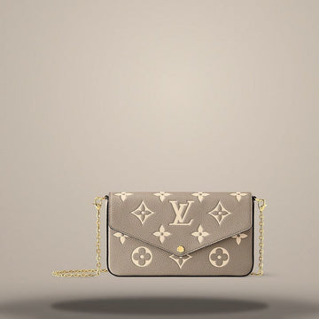 LOUIS VUITTON Felicie Pochette Turtralle Grau / Creme M82610 157284191