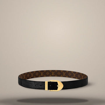 LOUIS VUITTON Zeitloser Épi 30 mm Gürtel in Schwarz und Monogramm M8900 157285286