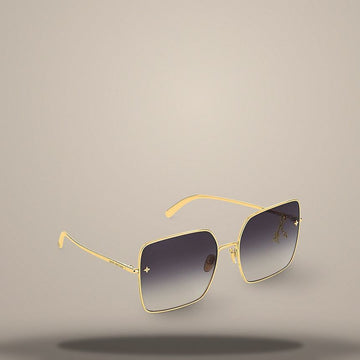 LOUIS VUITTON Quadratische Sonnenbrille mit goldfarbenem Rahmen Z1718U 157285397