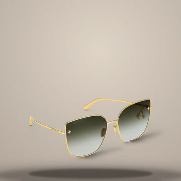 LOUIS VUITTON Oversized Cat Eye Sonnenbrille mit goldenem Metallrahmen Z1720U 157285398