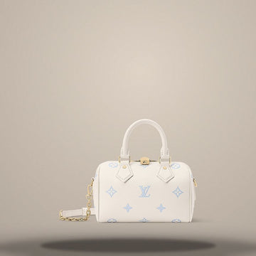 Louis Vuitton Speedy Bandouliere 20 Milky White / Blue M28314 157285565