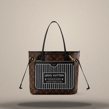 LOUIS VUITTON Neverfull Inside Out MM in schwarzem Kalbsleder / Monogramm-beschichteter Canvas M28351 157285568