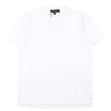 LORO PIANA Damen Basic Baumwolle Kurzarm (Weiß) FAO5498 1005 154423407