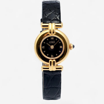 CARTIER Must Colisée Black Baignoire 24mm Small Damen Vergoldete Uhr 1990er Jahre 157293309