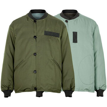 VISVIM Reversible Woll-Gans-Daunenjacke 26SS in Grün 157293323