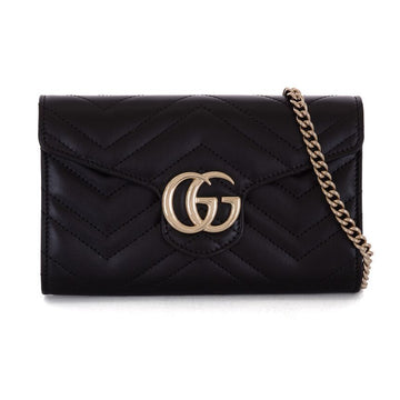 Gucci GG Marmont Chain Wallet Black Crossbody 151331889