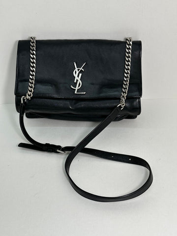 SAINT LAURENT Sonnenuntergang Umhängetasche aus Kalbsleder mit Chain und silberner Hardware 6TSLB20160 157295886
