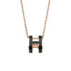 Hermes Pop H necklace Rose Gold Black Large 37351 157295915 [P]