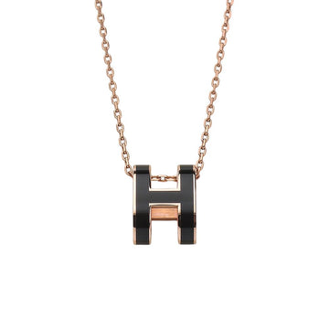 HERMES Popashu Halskette Roségold Schwarz Groß 37351 157295915