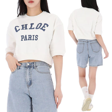 CHLOE ロゴ クロップ 半袖 Tシャツ 成人サイズ C20844 117-AK 157297219