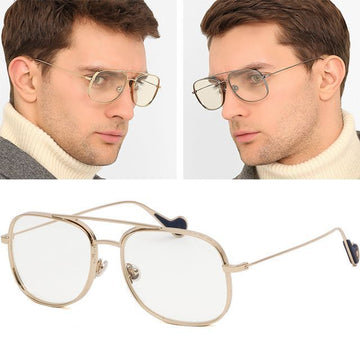 Moncler Sunglasses ML0104 Clear Lens Luxury Boeing Retro Metal Frame UV Protection Vision Care 123682329