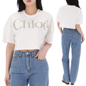 CHLOE ロゴ クロップ 半袖 Tシャツ アダルトサイズ C20859 117-AK 157297244