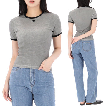 COURREGES ハウンドトゥース 半袖 Tシャツ 126JTS017JS0223 157297267