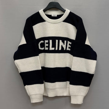 CELINE Rundhals-Oversize-Pullover mit Logo-Streifen (Damen Oversize) 157300109