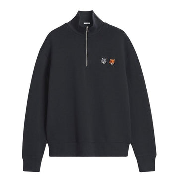 Maison Kitsune Double Fox Head Half Zip Comfort Sweatshirt OM211CFM0341 P190 157301088