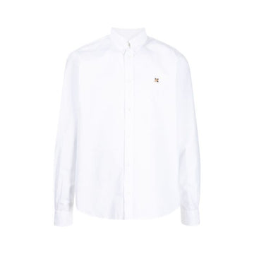 MAISON KITSUNE Klassisches Hemd mit Fox-Logo-Stickerei HM00435WC0025-WH/P100 157301095