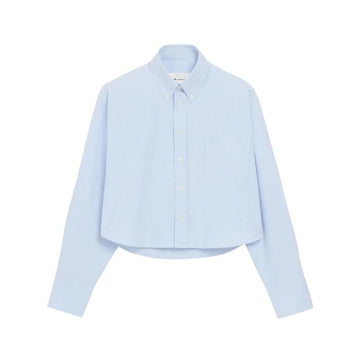 AMI Cotton Cropped T-Shirt with Embossing FSH770 CO0031 450 157301098
