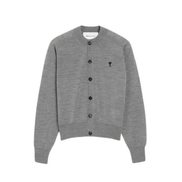 AMI Wool Crewneck Cardigan FKC386 KN0039 0504 157301105