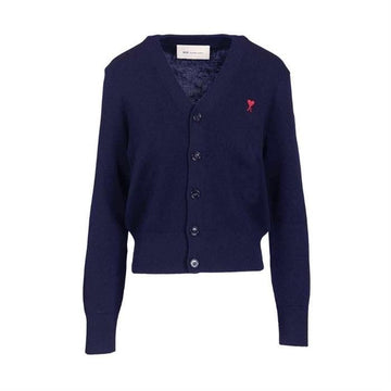 AMI Klein Herzlogo V-Ausschnitt Cardigan 157301103