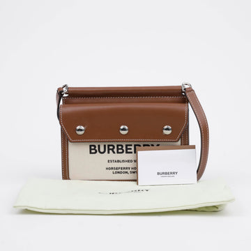 BURBERRY Mini-Tasche mit Taschen-Detail und Hossperry-Druck in Braun 157226518