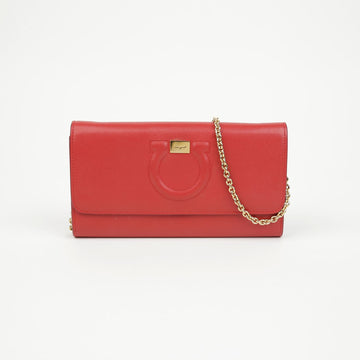 Salvatore Ferragamo Gancini Wallet Crossbody Bag Red 157223028