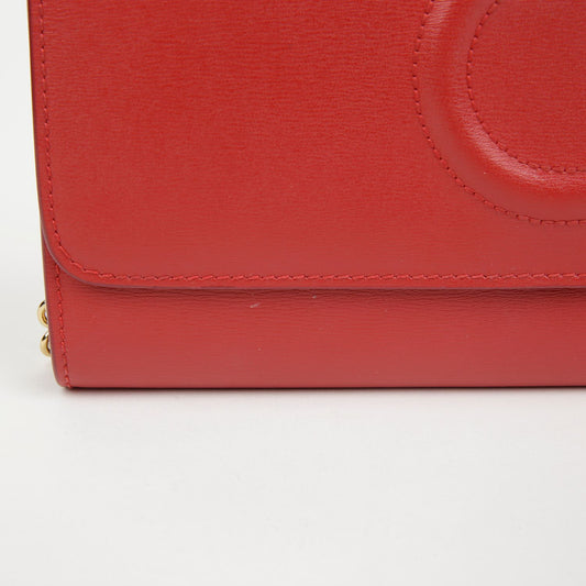 Salvatore Ferragamo Gancini Wallet Crossbody Bag Red 157223028