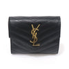 SAINT LAURENT 403943 schwarze strukturierte gepolsterte kompakte 3-fach Geldbörse 157302990 [P]