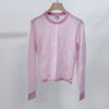 CHANEL Striped Rayon Women's Knit Pink 157303057 [P]