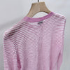 CHANEL Striped Rayon Women's Knit Pink 157303057 [P]