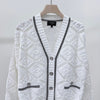 CHANEL Cashmere Women's Knit Cardigan White 157303337 [P]