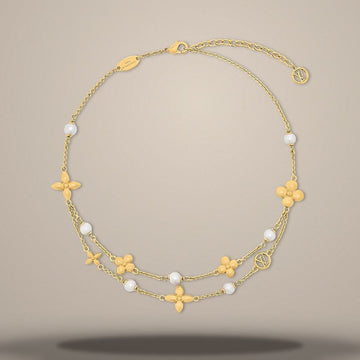 Louis Vuitton Pearl Constellations Necklace Gold Metal M03508 157304161