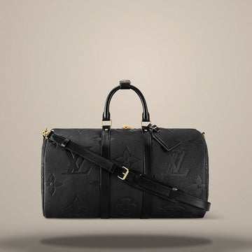 Louis Vuitton Keepall Bandoulière 45 Black Épi Leather and Damier Graphite Coated Canvas M45532 157304257