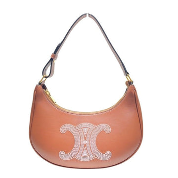 CELINE Trio Logo gestickte glatte Kalbsleder Abac Bag 193953 Schultertasche 157304303