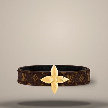 LOUIS VUITTON Mini Flowergram Armband mit Monogramm-Lederband 157304700